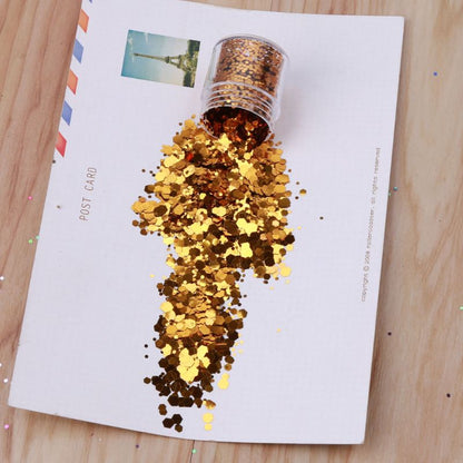 12-Color Mixed Hexagonal High-Quality Glitter