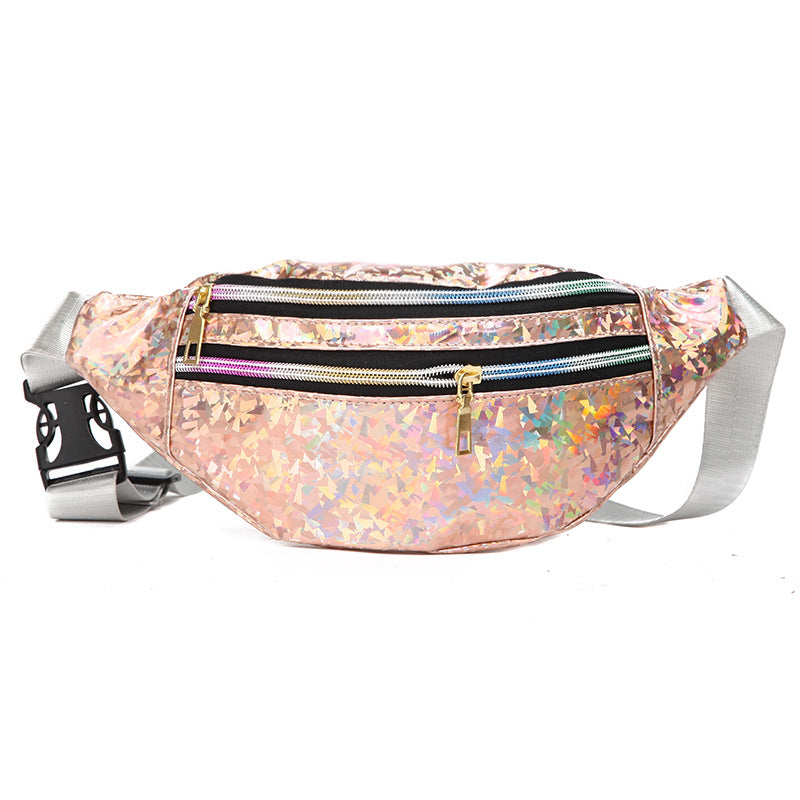 Double Pocket Holographic Bum Bag