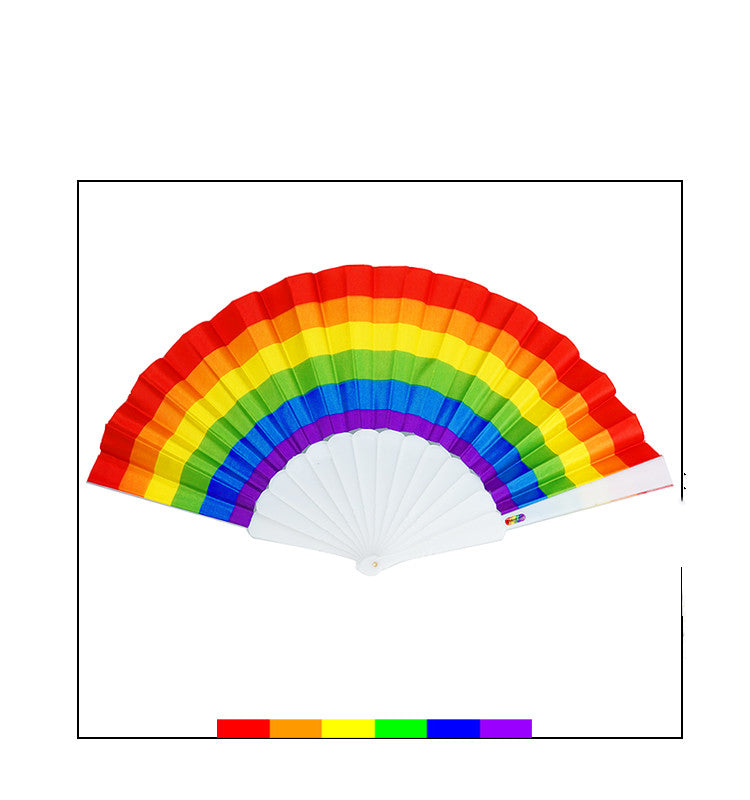 Folding Fan Six Colors Rainbow Month LGBT Pride Festival