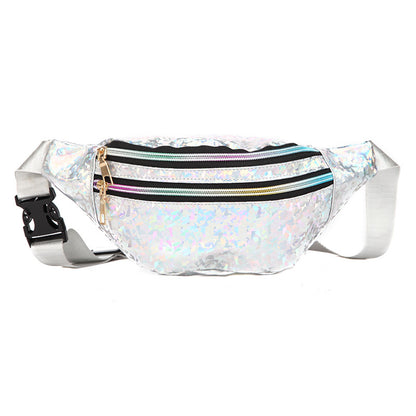 Double Pocket Holographic Bum Bag