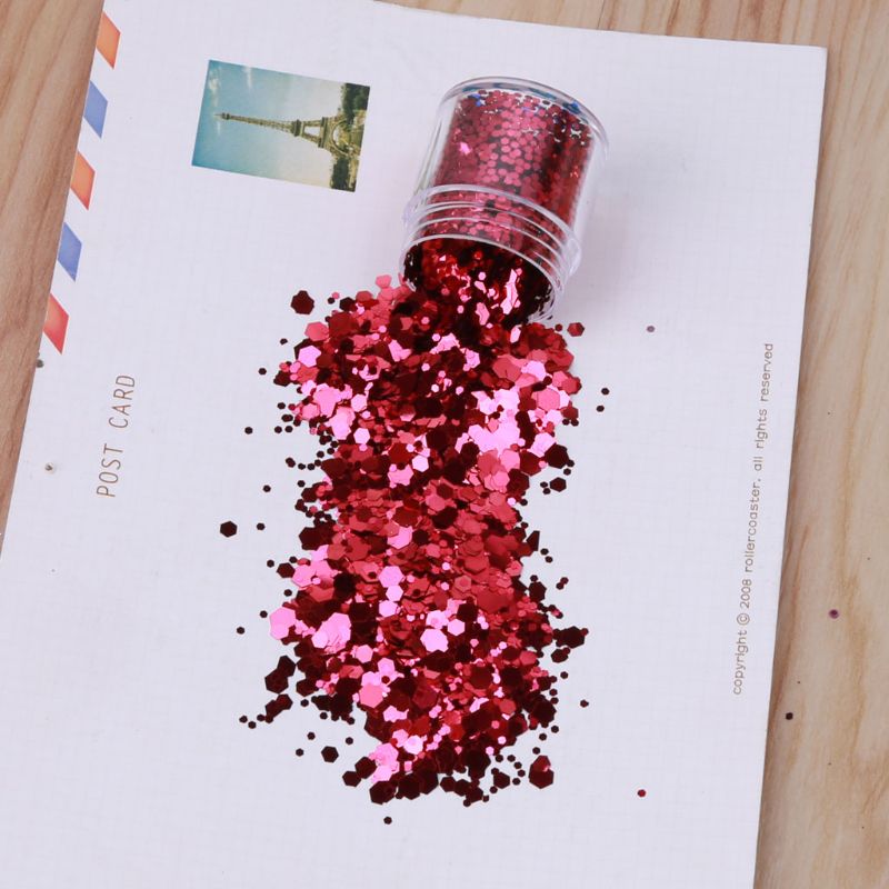 12-Color Mixed Hexagonal High-Quality Glitter