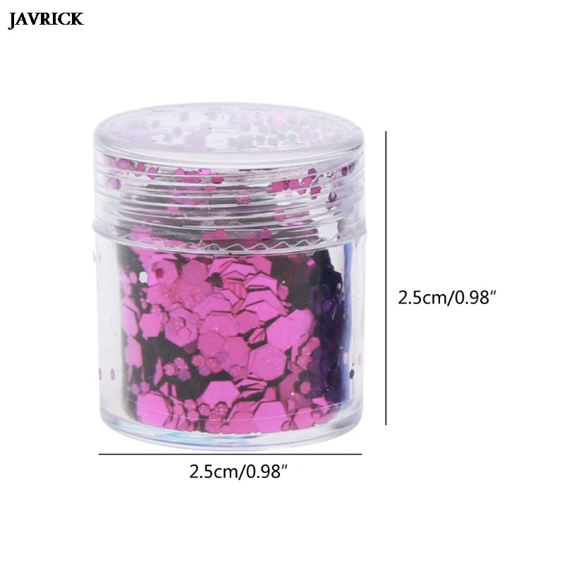 12-Color Mixed Hexagonal High-Quality Glitter
